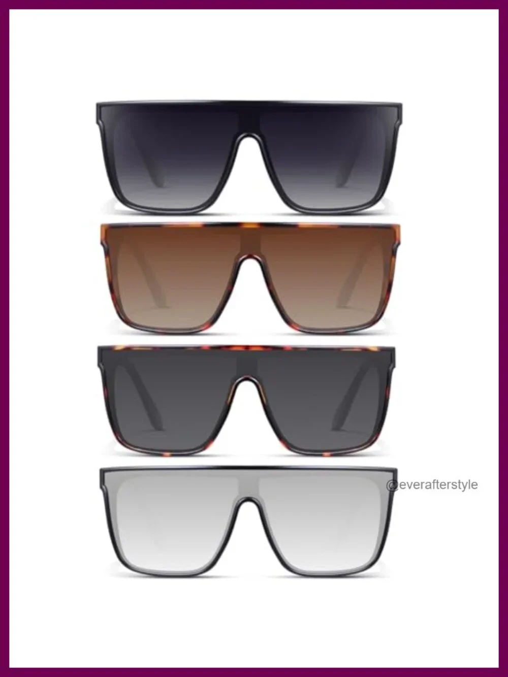 Vintage Oversized Square Sunglasses Women Large Frame UV Protection Goggle Lens